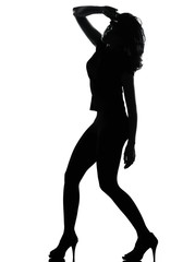 Fototapeta na wymiar silhouette woman despair tired