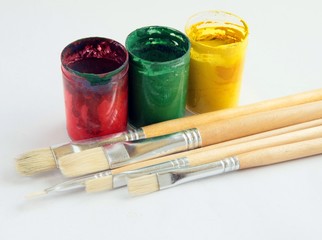 brushes and water-colours