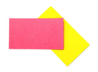 Two empty business cards