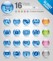 Glossy spheres - web icons 01