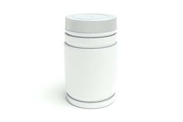 Close white medical bottle