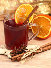 Winter drink with oranges and cloves