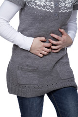 Frau mit Bauchschmerzen