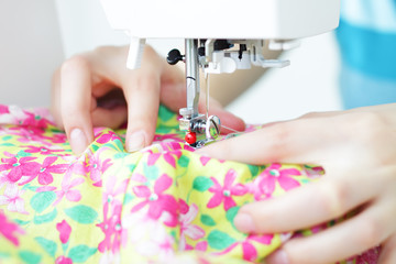 Fabric in a sewing machine