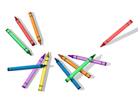 Crayons with Blank Background