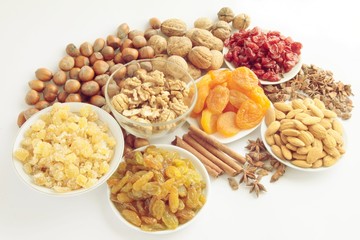 various fruits and condiments