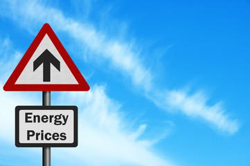Photo realistic 'Energy Price Rise' sign