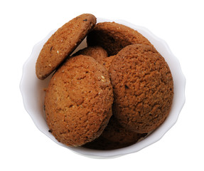 Cookies on a plate, isolated