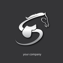 logo entreprise, cheval, selle - obrazy, fototapety, plakaty