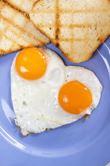 Fried eggs with toasted bread