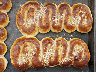 Snake shaped sweet bread