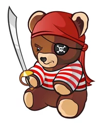 Foto op Plexiglas Piraten Piraat teddybeer
