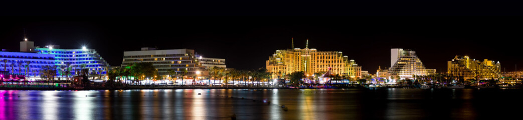 Night panoramic view on Eilat (Israel)