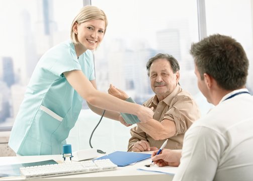 Patient at examination in doctor's office