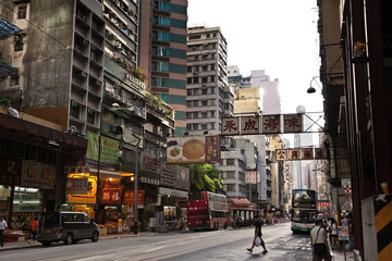 Straße Hongkong - obrazy, fototapety, plakaty