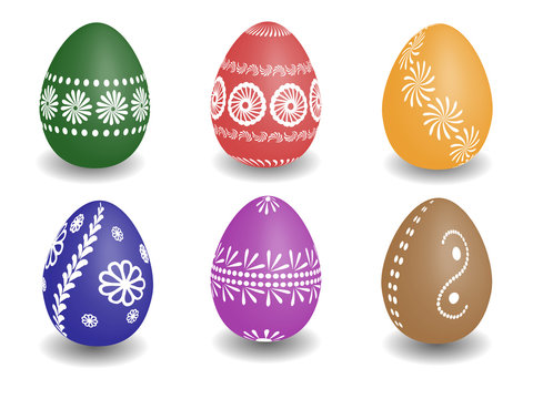wax painted easter eggs vector