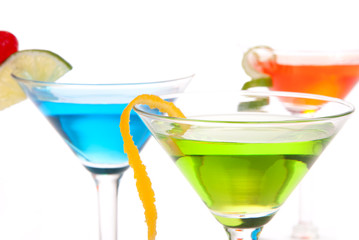 Martini Cocktails with tropical flavours