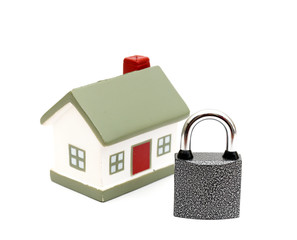 miniature house with lock