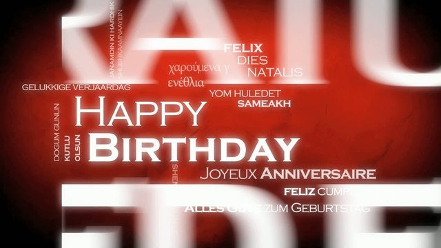 Happy birthday international language traduction animation
