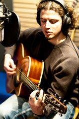 Studiosession mit Gitarre
