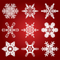 snowflakes red