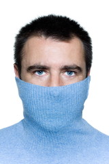 man portrait anonymous shy