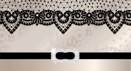 Background with lace and brooch