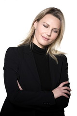 Obraz premium woman pensive tinking portrait studio