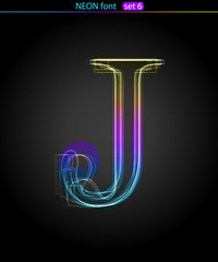 Neon letter  J