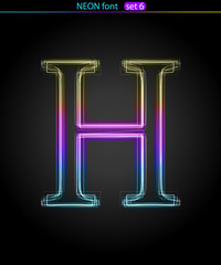 Neon letter  H