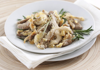 Fried oyster mushrooms