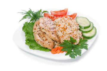 Hen with rice