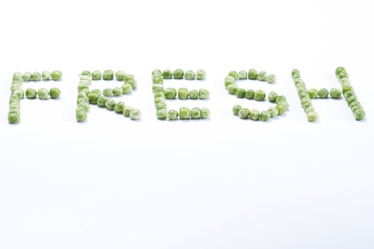 Word fresh created from peas