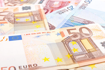 Euro banknotes background