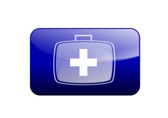 Web button in blue with First Aid icon