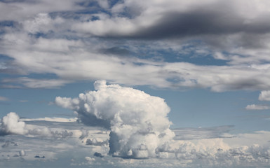 white clouds over blue sky