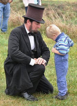 Civil War Re-enactment - Abe And Child