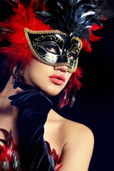 beautiful woman with mask