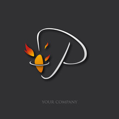 logo entreprise, poulet à la broche