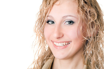 Naklejka premium young smiling blond woman