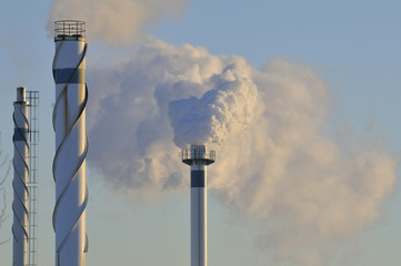 Smoke from district heating power plant