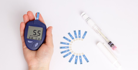 High Blood Sugar on Glucose Meter and Insulin injection