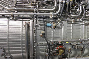 Detailed exposure of a turbo jet engine. Technogenic background