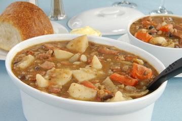 Healthy bowl of soup
