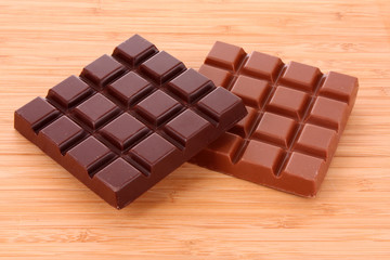 milk and black chocolate bars