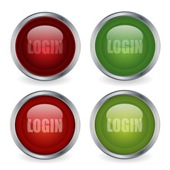 Glossy login buttons with rollover effect