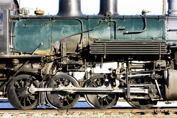 Fototapeta na wymiar detail of steam locomotive, Alamosa, Colorado, USA