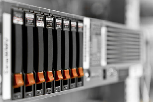 cluster of hard drives