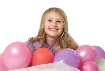 Fototapeta na wymiar A girl with balloons