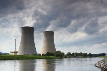 AKW Grohnde / Weser - Nuclear plant at Grohnde / Weser
